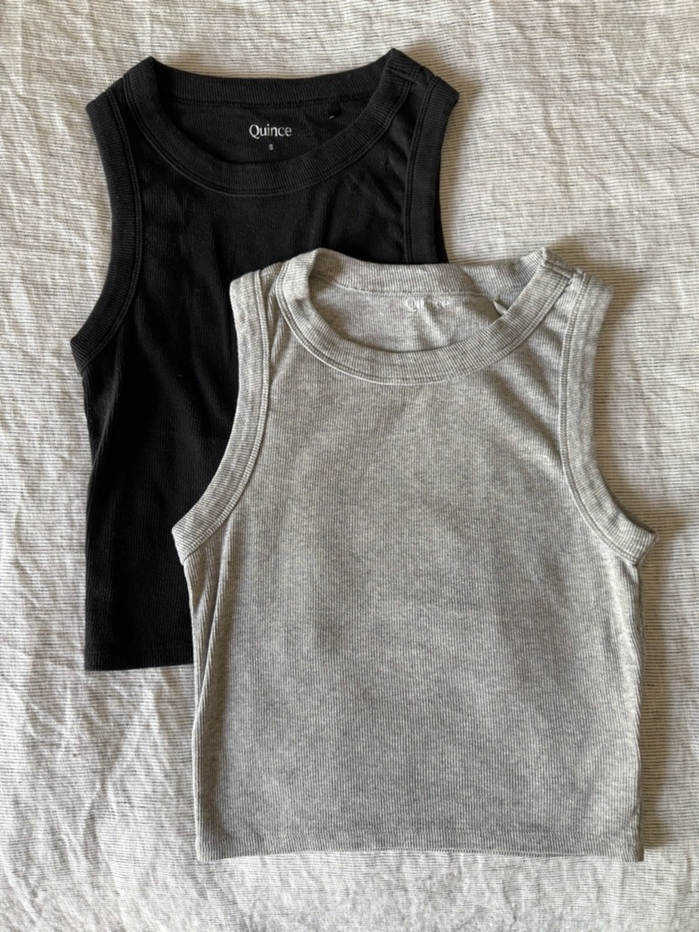 Quince cropped Ribbed Tank Duo size small